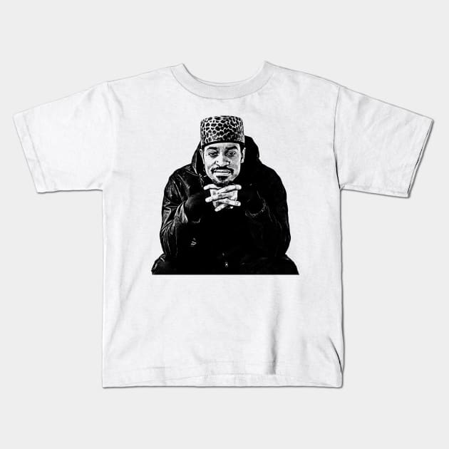 Retro Andre 3000 Kids T-Shirt by tykler